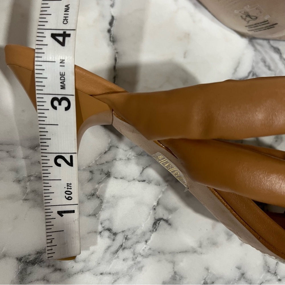 ALOHAS Amaretto mules twist strap leather heels sandals in camel brown size 10 - Picture 9 of 16